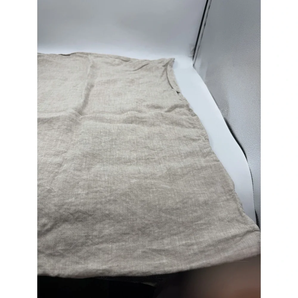 NWOT Beige Linen Pillow Cover W/ Zipper Closure STANDARD Size 23.5x19inch